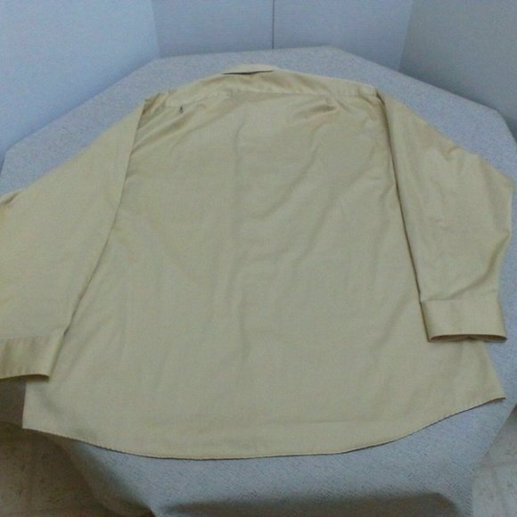 Van Heusen Men's Shirt Casual/Dress Cotton Blend Light Gold Size 17.5 (34-35) XL - Picture 4 of 16